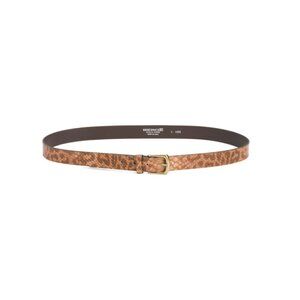 MARTINA MORI Camel Made In Italy Leather Python Printed Belt